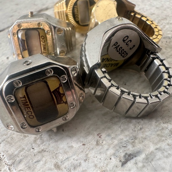 Vintage Lot Of 5 Timeco Finger Ring Watches - Picture 4 of 6